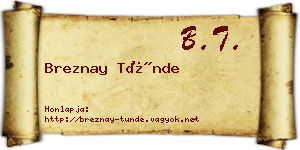 Breznay Tünde névjegykártya